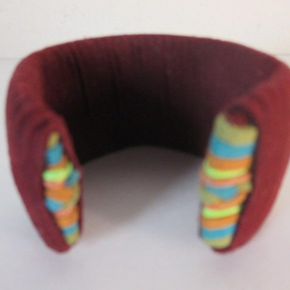 DANNIJO Cornelia Cuff Braided Suede Cuff Burgundy Orange Navy - Picture 3 of 10